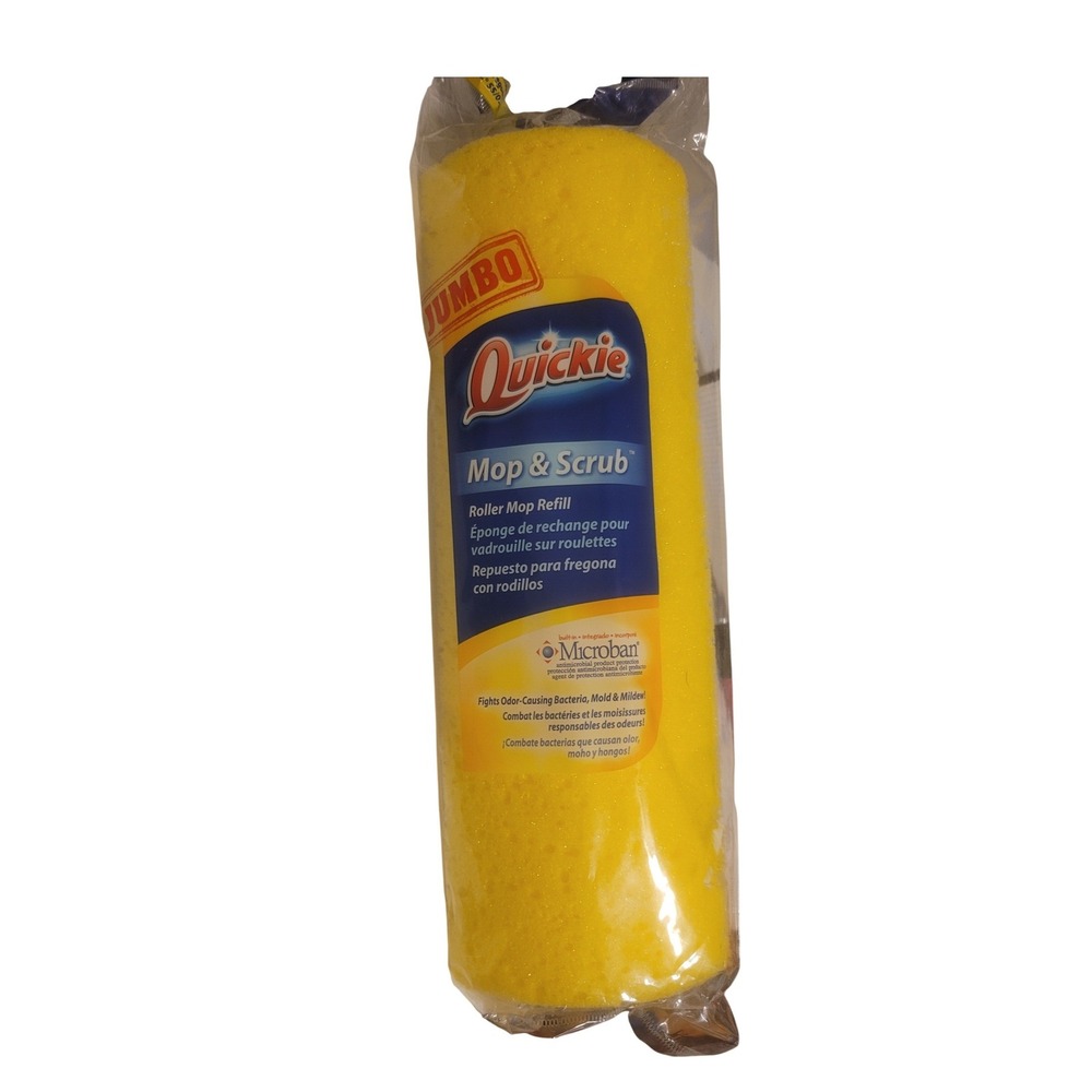 Quickie Mop & Scrub Roller Mop Refill‎ Jumbo Sponge Microban 0553MB Yellow